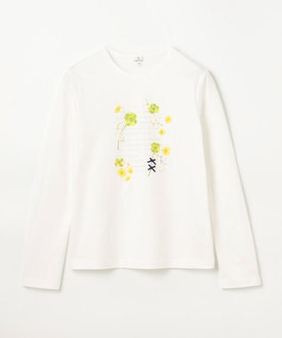 組曲 KIDS 【150-160㎝】オシバナクローバー Tシャツ オフホワイト系