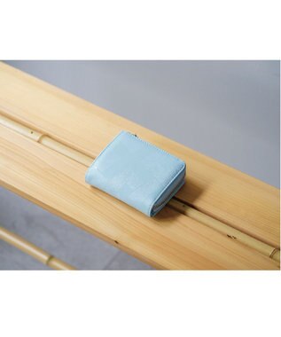 MIYABIYA La quoh with kirakaracho　角つなぎ ソフトレザー L字ミニウォレット 空色（ブルーグレー）