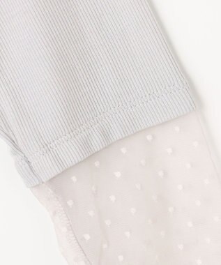 ANY 袖ドットチュールコンビインナー ライトグレー