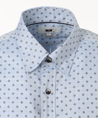 JOSEPH ABBOUD 【キングサイズ】JCヘリンボーンプリント　シャツ サックスブルー系5