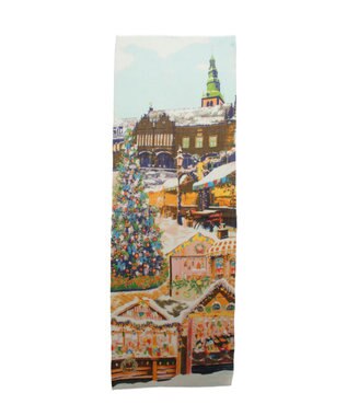 MOONBAT Hanato(ハナト) シルクウールストール クリスマスマーケット／幅60cm ミントグリーン