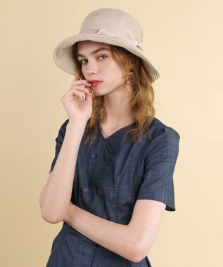 TOCCA 【UV90%以上カット・吸水速乾・抗菌防臭・洗える・サイズ調整可】POINT OF RIBBON BRAIDHAT 帽子 ベージュ系