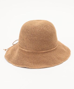 ANY ラフィア風ペーパーハット ブラウン