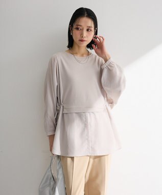 Green Parks 脇リボンドッキングチュニック Light Gray