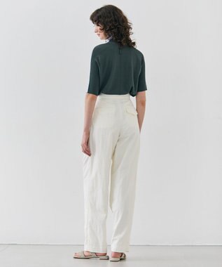 BEIGE， 【洗える】CROCUS / カービーシルエットタックパンツ Ecru