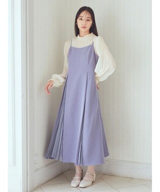 earth music&ecology プリーツジャンドレ Blue