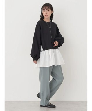 earth music&ecology ダンボールレイヤードチュニック Black