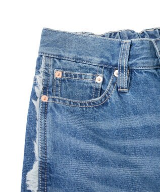 earth music&ecology ワイドフリンジデニムパンツ Indigo