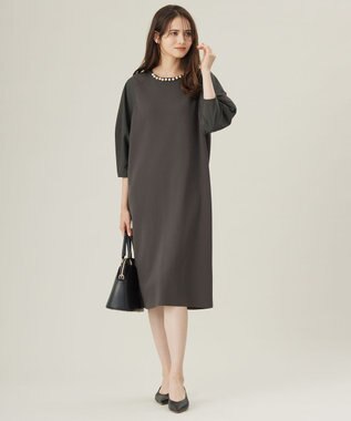 【洗える】パールディティールニット ワンピース