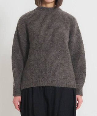 muuc 〈天然素材の上質なモヘヤ〉アルパカモヘヤ畦編みプルオーバー〈日本製〉 グレーブラウン