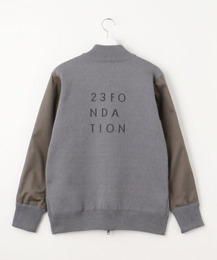 23区GOLF 【23Fondation/MEN】ハイブリッド ニットアウター ライトグレー系