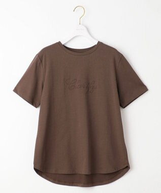 ANY SIS エンボスロゴ Tシャツ ブラウン