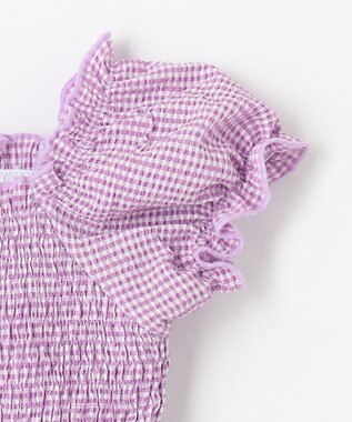 ANY KIDS ギンガムチェック セパレート 水着 ラベンダーギンガム×ネイビー