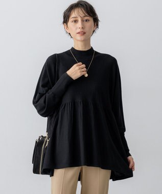 【洗える】ウールギャザー ドルマンスリーブ ニット