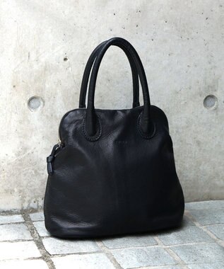 FOLNA RD ソフトレザーブガッティボストンバッグ ブラック