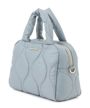 23区 キルティング ボストン バッグ サックスブルー系