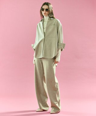 BEIGE， MONTAIGNE / ウールオーバーサイズシャツ Top Taupe