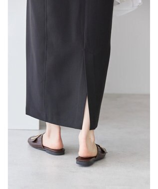 AMERICAN HOLIC イージーケアＵネックＩラインワンピース Black