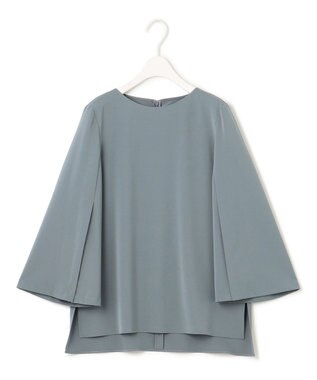 ICB 【新色追加・防シワ・速乾・洗える】Fied スリットスリーブブラウス ブルーグレー系