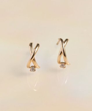 Phoebe 【 K10 】クロッシングビジューピアス ゴールド