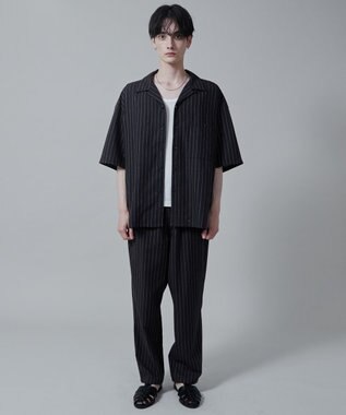 WEGO 【ユニセックス着用アイテム/手洗い可/SETUP可】リネンレーヨンオープンカラーシャツ（S） ダークグレー