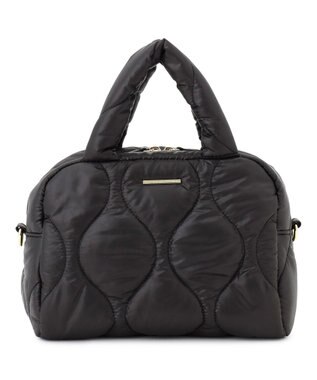 23区 キルティング ボストン バッグ ブラック系