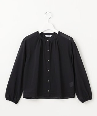 J.PRESS LADIES L 【洗える】シアー カーディガン ブラック系