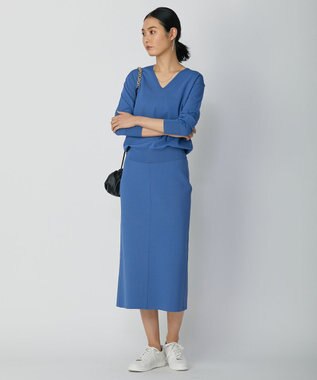 ICB 【WEB限定カラーあり・洗える】シンセティックハイゲージ Vネックプルオーバー スマルトブルー系