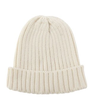 MOONBAT 【FUDGE11月号掲載】PAUL & JOE ACCESSOIRES ヌネット刺繍ワッペン付リブニット帽 ホワイト