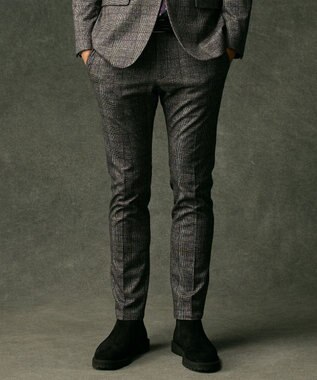 JOSEPH ABBOUD 【ストレッチ/ウエストも伸びる】ウールライクフランネルジャージーパンツ ブラック系4