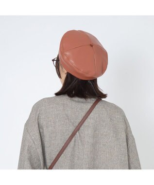 林八百吉商店 un chapeau  エコレザーベレー オレンジ