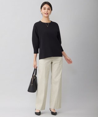 自由区 【接触冷感・UVカット・吸水速乾・洗える】シェルタリングオックスストレート パンツ シャンブレーベージュ