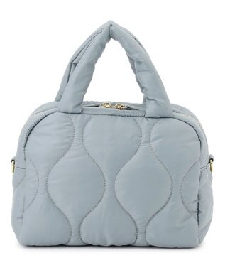 23区 キルティング ボストン バッグ サックスブルー系