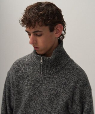 ATON LAMBS WOOL | ハーフジップセーター  - UNISEX CHARCOAL MOKU