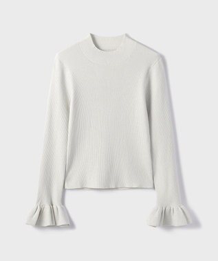 GRACE CONTINENTAL ラメリブニットトップ ホワイト