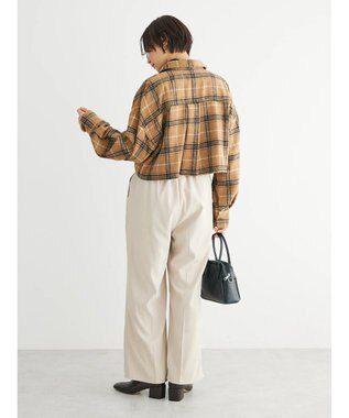 Green Parks ・ＥＬＥＮＣＡＲＥ　ＤＵＥ　シャギーチェックショートシャツ Camel