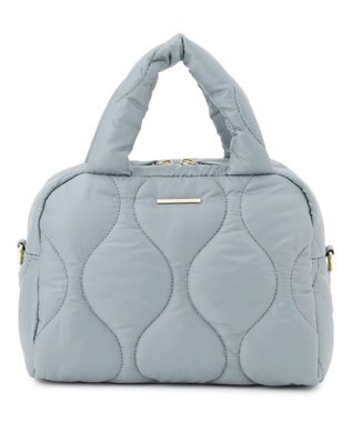 23区 キルティング ボストン バッグ サックスブルー系