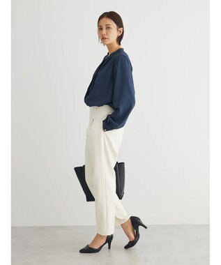 Green Parks ＢＰ　ケア楽　ポイント釦ブラウス Navy