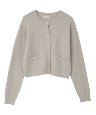 earth music&ecology 【イージーケア】パウダーシャギークルーネックカーディガン Light Gray