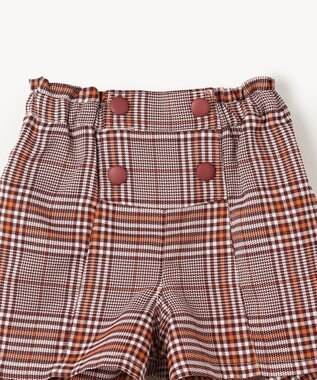 組曲 KIDS 【110-140㎝】Chocolat de check キュロット ワイン×オレンジ系4