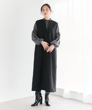 #Newans 【洗濯機可】キーネックジャンパースカート ブラック