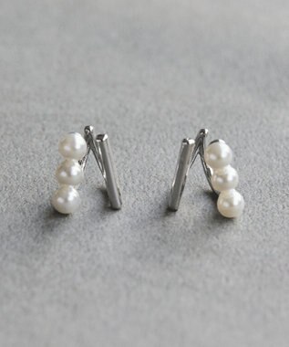 Phoebe 〈シリーズ累計販売15000点突破！〉ダブルデコレイトカフイヤリング　シルバー シルバー