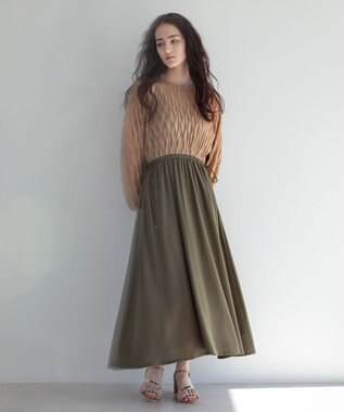 Green Parks ■ＥＳＣＡＲ　ハイブリットフレアワンピース Beige