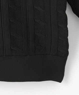 23区GOLF 【MEN】ケーブルジップアップカーディガン　防風裏地付き ブラック系