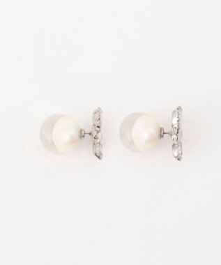 GRACE CONTINENTAL ビジュー＆クリアパールピアス クリア