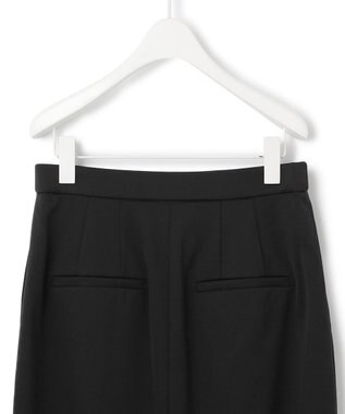 ICB L 【洗える】T/Wベネシャンストレッチ カーブスカート ブラック系