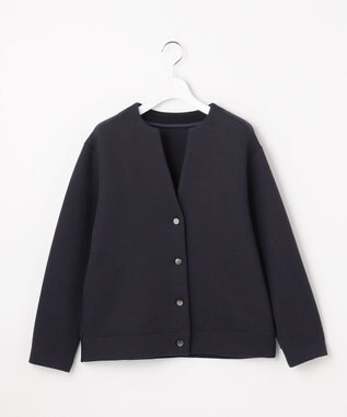 J.PRESS LADIES ダンボールジャージー ブルゾン ネイビー系