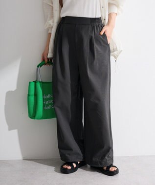 Green Parks サッカー裾ドロストワイドパンツ