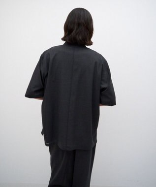 ATON TWIST WOOL GAUZE | ハーフスリーブシャツ - UNISEX CHARCOAL GRAY