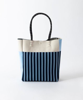 TRICOTE 【PC／A4サイズ】ストライプニットtote bag 32BLUE